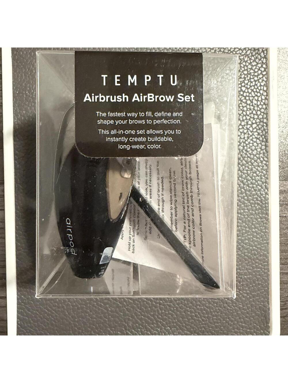 TEMPTU Airbrush AirBrow Set Light Taupe 3 mL with Brush and Stencils